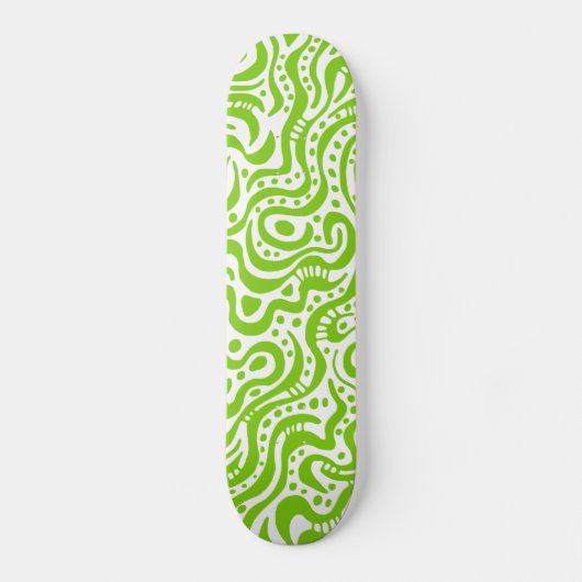 Abstrakt 041211v1 - Martian Green on White Skateboard (Vorderseite)