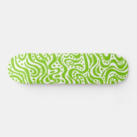 Abstrakt 041211v2 - Martian Green on White Skateboard (Horizontal)