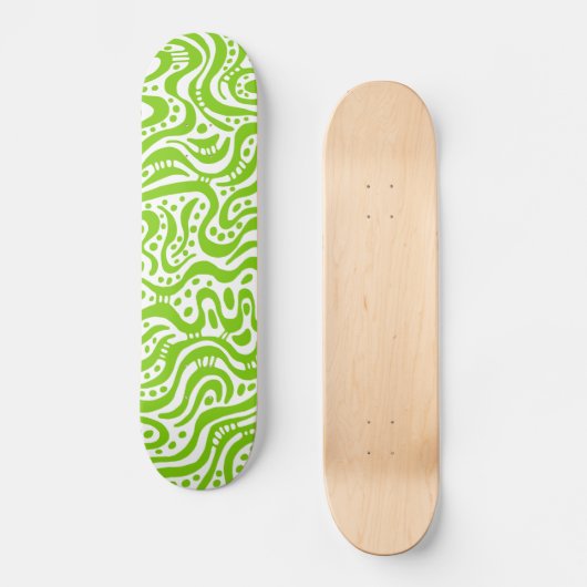 Abstrakt 041211v2 - Martian Green on White Skateboard (Vorderseite)