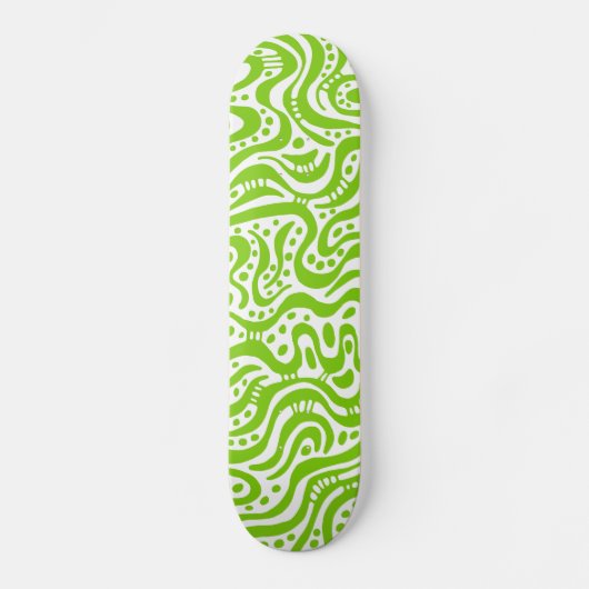 Abstrakt 041211v2 - Martian Green on White Skateboard (Vorderseite)
