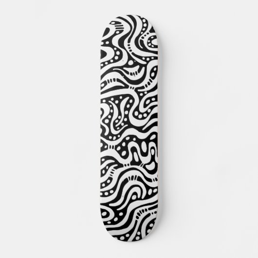 Abstrakt 041211v2 - Schwarz weiß Skateboard (Vorderseite)