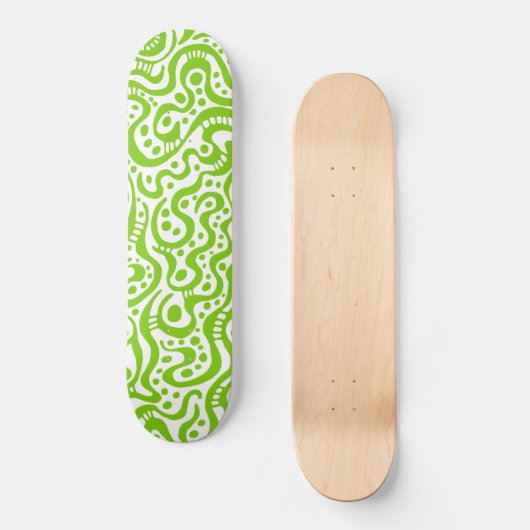 Abstrakt 041211v3 - Martian Green on White Skateboard (Vorderseite)