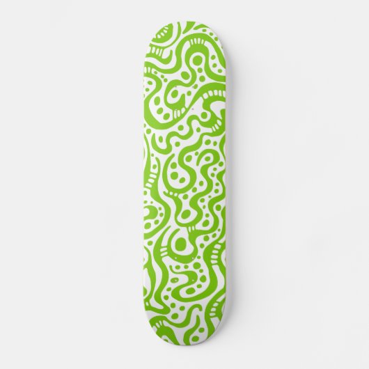 Abstrakt 041211v3 - Martian Green on White Skateboard (Vorderseite)