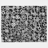 Abstrakt 070517 - Weiß auf Schwarz Fleecedecke (Vorderseite (Horizontal))