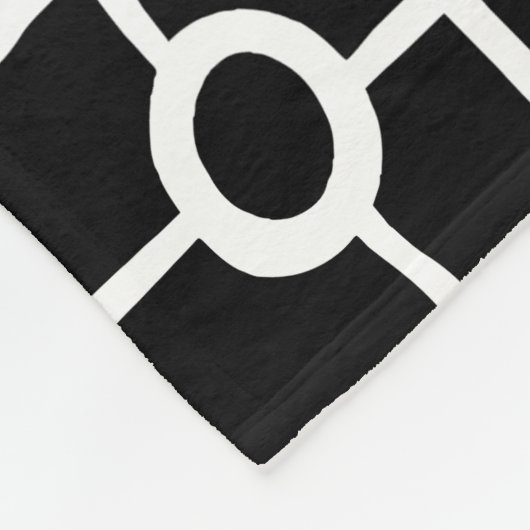 Abstrakt 070517 - Weiß auf Schwarz Fleecedecke (Ecke)