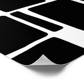 Abstrakt 090112 - Weiß in Schwarz Poster (Ecke)