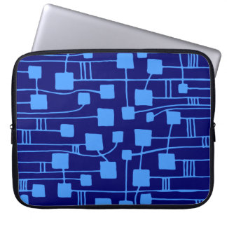 Abstrakt 111211 - Baby Blue on Dp Navy Laptopschutzhülle