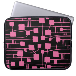 Abstrakt 111211 - Dusty Rose auf Schwarz Laptopschutzhülle