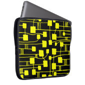Abstrakt 111211 - Gelb auf Schwarz Laptopschutzhülle (Vorne Rechts)