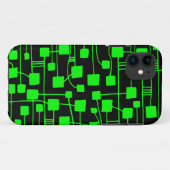 Abstrakt 111211 - Grün auf Schwarz Case-Mate iPhone Hülle (Rückseite (Horizontal))