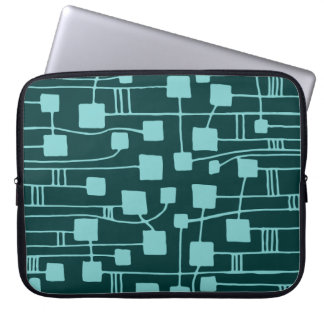 Abstrakt 111211 - Lt Blue Green on Dk Green Laptopschutzhülle