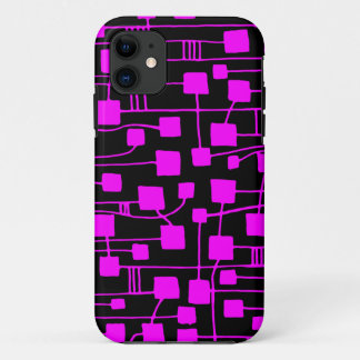 Abstrakt 111211 - Magenta auf Schwarz Case-Mate iPhone Hülle