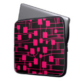 Abstrakt 111211 - Neon Red on Black Laptopschutzhülle (Vorderseite Links)