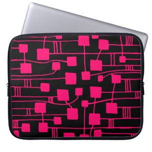 Abstrakt 111211 - Neon Red on Black Laptopschutzhülle
