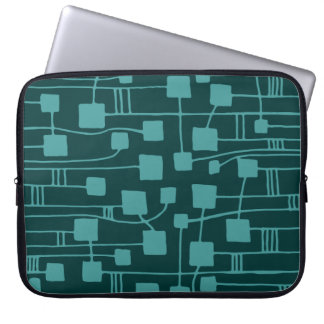 Abstrakt 111211 - Ocean Green on Dk Green Laptopschutzhülle