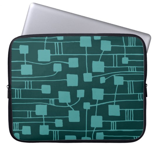 Abstrakt 111211 - Ocean Green on Dk Green Laptopschutzhülle (Vorderseite)