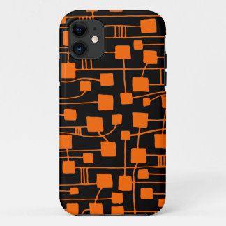 Abstrakt 111211 - Orange auf Schwarz iPhone 11 Hülle