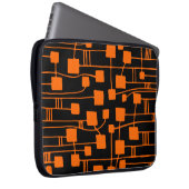 Abstrakt 111211 - Orange auf Schwarz Laptopschutzhülle (Vorne Rechts)