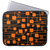 Abstrakt 111211 - Orange auf Schwarz Laptopschutzhülle (Vorderseite)