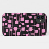 Abstrakt 111211 - Rosa auf Schwarz Case-Mate iPhone Hülle (Rückseite (Horizontal))