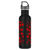 Abstrakt 111211 - Rot Edelstahlflasche (Rückseite)