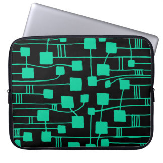 Abstrakt 111211 - Sea Green on Black Laptopschutzhülle