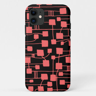 Abstrakt 111211 - Tropisches Rosa auf Schwarz Case-Mate iPhone Hülle
