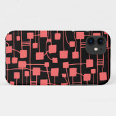 Abstrakt 111211 - Tropisches Rosa auf Schwarz Case-Mate iPhone Hülle (Rückseite (Horizontal))