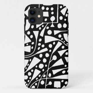 Abstrakt 12012 Weiß auf Schwarz iPhone 11 Hülle