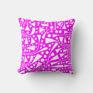 Abstrakt 12012 - White on Magenta Kissen