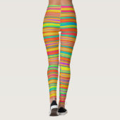 Abstrakt 120716(010) - Horizontale Streifen Leggings (Rückseite)