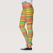 Abstrakt 120716(010) - Horizontale Streifen Leggings (Links)