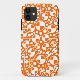 Abstrakt 130112 v5 Weiß auf Orange iPhone 11 Hülle