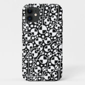 Abstrakt 130112 v5 White auf Black iPhone Case (Rückseite)