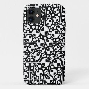 Abstrakt 130112 v5 White auf Black iPhone Case