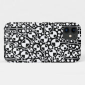 Abstrakt 130112 v5 White auf Black iPhone Case (Rückseite (Horizontal))