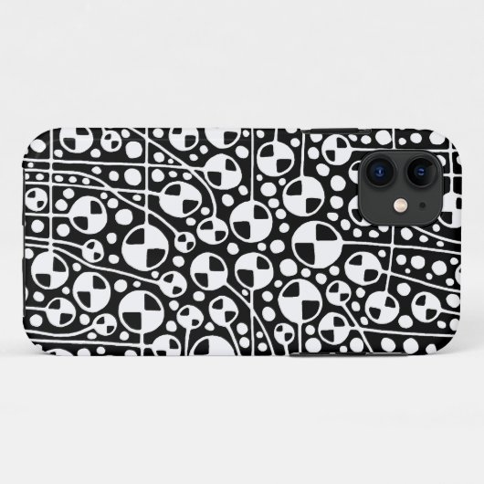 Abstrakt 130112 v5 White auf Black iPhone Case (Rückseite (Horizontal))