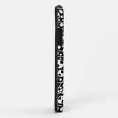 Abstrakt 130112 v5 White auf Black iPhone Case (Hinten/Rechts)