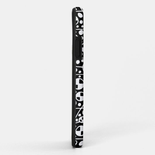 Abstrakt 130112 v5 White auf Black iPhone Case (Hinten/Rechts)