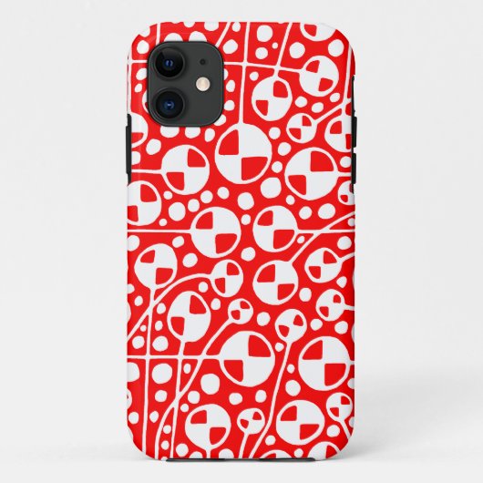 Abstrakt 130112 v5 White on Red Case-Mate iPhone Hülle (Rückseite)