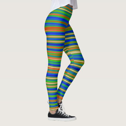 Abstrakt 130716(03) - Horizontaler Streifen Leggings (Rechts)