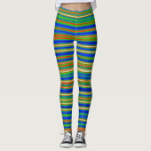Abstrakt 130716(03) - Horizontaler Streifen Leggings (Vorderseite)