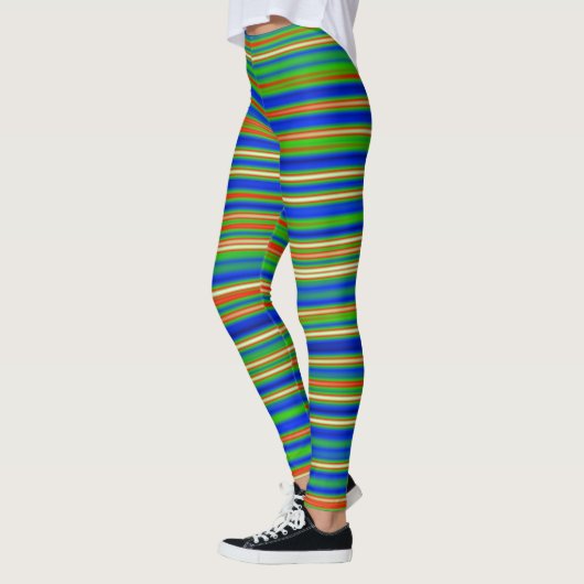 Abstrakt 130716(03) - Horizontaler Streifen Leggings (Links)