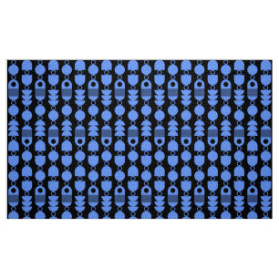 Abstrakt 140823 - Baby Blue on Black Stoff