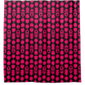 Abstrakt 140823 - Neon Red on Black Duschvorhang (Vorderseite)