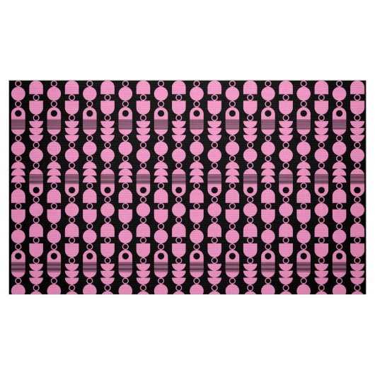 Abstrakt 140823 - Rosa auf Schwarz Stoff (Fat Quarter (45,7 x 55,9 cm))