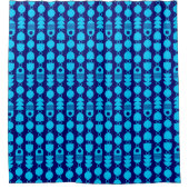 Abstrakt 140823 - Sky Blue on Deep Navy Duschvorhang (Vorderseite)