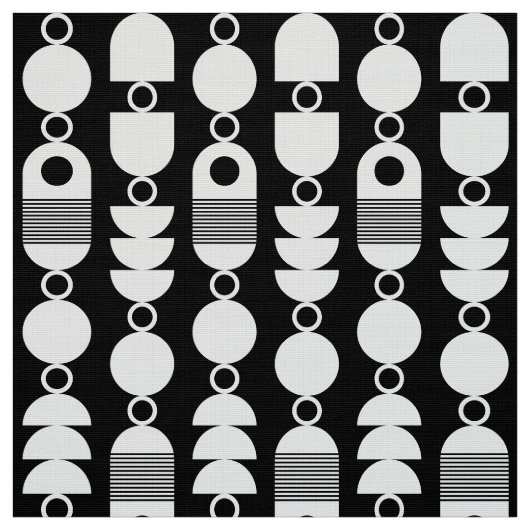 Abstrakt 140823 - Weiß auf Schwarz Stoff (Muster)