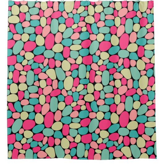 Abstrakt 160417 - Schwarz-Farben Duschvorhang (Vorderseite)