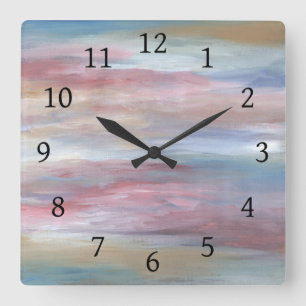 Abstrakt 16 quadratische wanduhr